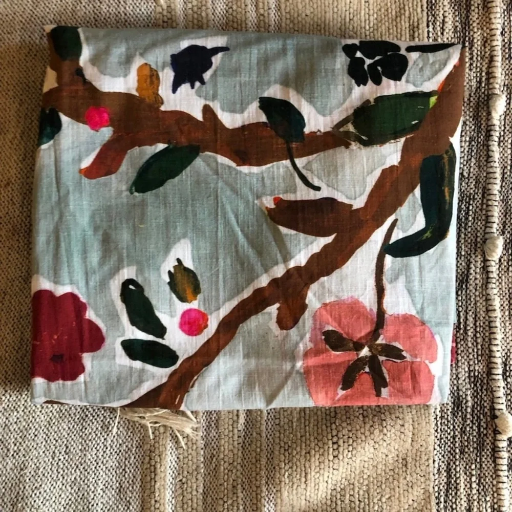 Anthropologie Floral Curtains in Light Blue with Multicolor Floral Print - Picture 3 of 6